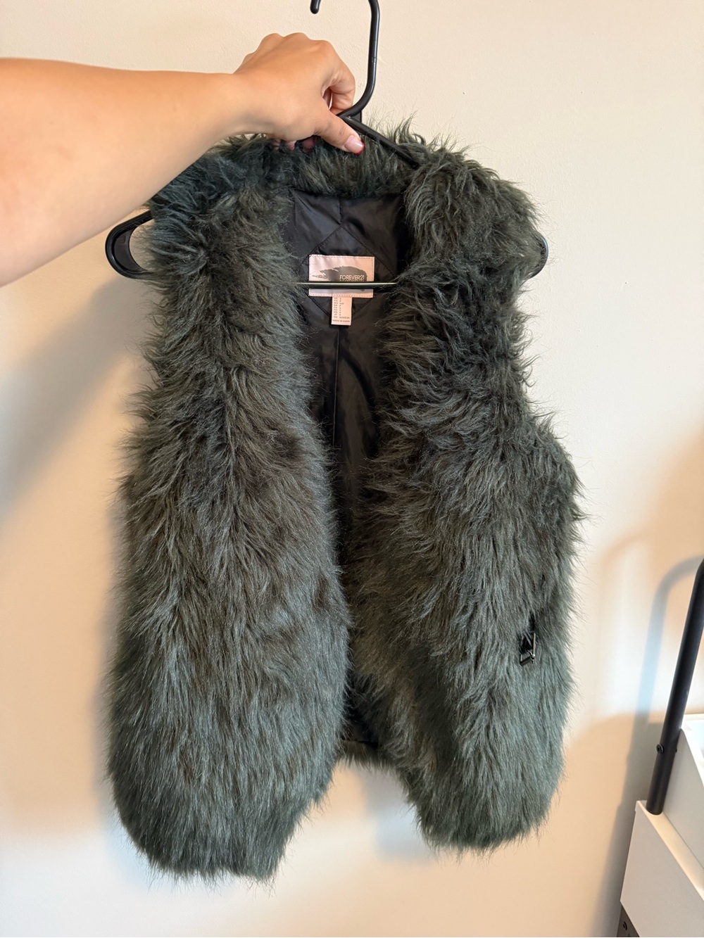 Forever 21 Olive Faux Fur Vest for Kids